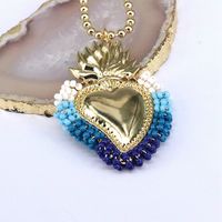 Copper 18K Gold Plated Vintage Style Heart Shape Pendant Necklace sku image 5