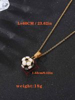 304 Stainless Steel 18K Gold Plated Simple Style Football Pendant Necklace main image 2
