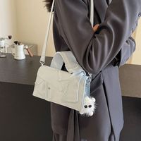 Women's Medium Denim Solid Color Classic Style Streetwear Magnetic Buckle Shoulder Bag Crossbody Bag main image 8