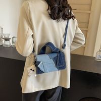 Women's Medium Denim Solid Color Classic Style Streetwear Magnetic Buckle Shoulder Bag Crossbody Bag main image 7