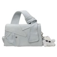 Women's Medium Denim Solid Color Classic Style Streetwear Magnetic Buckle Shoulder Bag Crossbody Bag sku image 2