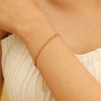 Simple Style Classic Style Solid Color 201 Stainless Steel Gold Plated Bracelets In Bulk main image 5