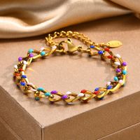 Beach Tropical Geometric 201 Stainless Steel 18K Gold Plated Bracelets In Bulk main image 8