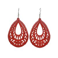 1 Pair Casual Retro Simple Style Water Droplets Stoving Varnish Wood Drop Earrings main image 8
