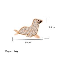 XUPING Simple Style Sea Lion Copper Plating Inlay Artificial Gemstones Unisex Brooches 1 Piece sku image 1