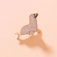 XUPING Simple Style Sea Lion Copper Plating Inlay Artificial Gemstones Unisex Brooches 1 Piece main image 1