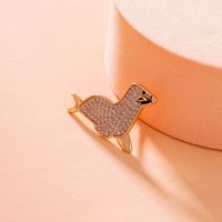 XUPING Simple Style Sea Lion Copper Plating Inlay Artificial Gemstones Unisex Brooches 1 Piece main image 4