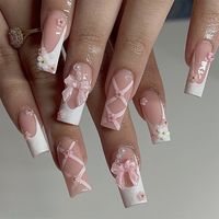 Estilo De Hadas Princesa Flor Nudo De Lazo El Plastico Parches De Uñas 1 Caja De 24 main image 1