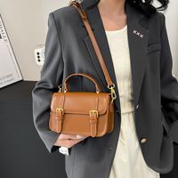 Women's Pu Leather Solid Color Elegant Classic Style Flip Cover Crossbody Bag main image 7