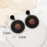 1 Pair Casual Vacation Tape Rubik'S Cube Printing Arylic Drop Earrings sku image 3