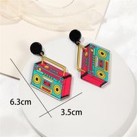 1 Pair Casual Vacation Tape Rubik'S Cube Printing Arylic Drop Earrings main image 3