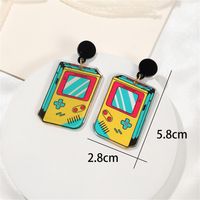 1 Pair Casual Vacation Tape Rubik'S Cube Printing Arylic Drop Earrings sku image 3