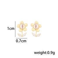 1 Pair Simple Style Korean Style Sunflower Plating Inlay Sterling Silver Zircon 14K Gold Plated Ear Studs main image 9