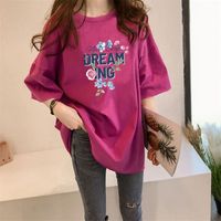 Women's T-shirt Short Sleeve T-Shirts Printing Casual Letter Flower main image 6