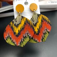 1 Paar Lässig Retro Ferien Geometrisch Wellen Einbrennlack Holz Ohrringe sku image 2