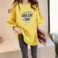 Women's T-shirt Short Sleeve T-Shirts Printing Casual Letter Flower main image 5