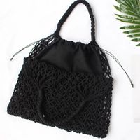 Women's Basic Solid Color Cotton Rope Shopping Bags sku image 6