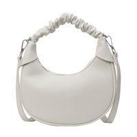 Women's Medium Pu Leather Solid Color Classic Style Streetwear Dumpling Shape Zipper Shoulder Bag Crossbody Bag sku image 2