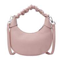 Women's Medium Pu Leather Solid Color Classic Style Streetwear Dumpling Shape Zipper Shoulder Bag Crossbody Bag sku image 4