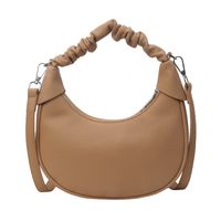 Women's Medium Pu Leather Solid Color Classic Style Streetwear Dumpling Shape Zipper Shoulder Bag Crossbody Bag sku image 5
