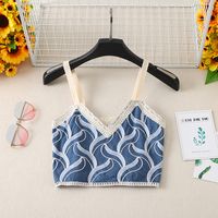 Women's Vest Tank Tops Knitted Simple Style Waves main image 3