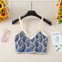 Women's Vest Tank Tops Knitted Simple Style Waves main image 4
