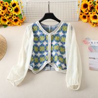 Women's Knitwear Long Sleeve Blouses Vintage Style Flower main image 4