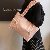 Women's Pu Leather Solid Color Basic Square Zipper Tote Bag sku image 3
