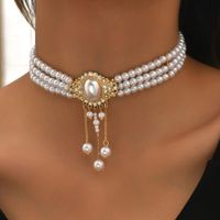 Elegante Señora Oval Perla De Imitación Embutido Diamantes De Imitación Mujeres Gargantilla sku image 1
