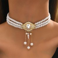 Elegante Señora Oval Perla De Imitación Embutido Diamantes De Imitación Mujeres Gargantilla main image 1