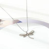 304 Stainless Steel Simple Style Commute Dragonfly Pendant Necklace main image 1