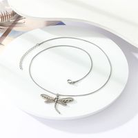 304 Stainless Steel Simple Style Commute Dragonfly Pendant Necklace main image 5