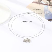304 Stainless Steel Simple Style Classic Style Elephant Pendant Necklace main image 2
