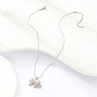 304 Stainless Steel Simple Style Classic Style Elephant Pendant Necklace main image 4