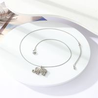 304 Stainless Steel Simple Style Classic Style Elephant Pendant Necklace main image 3