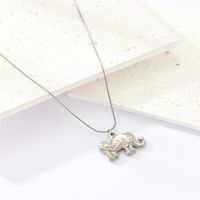304 Stainless Steel Simple Style Classic Style Elephant Pendant Necklace main image 5