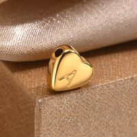 1 Piece Diameter 8mm 1.7MM 304 Stainless Steel Gold Plated Heart Shape Pendant main image 2