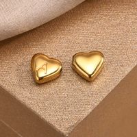 1 Piece Diameter 8mm 1.7MM 304 Stainless Steel Gold Plated Heart Shape Pendant main image 1
