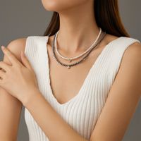 Einfacher Stil Klassischer Stil Runden Imitationsperle Perlen Überzug 18 Karat Vergoldet Frau Halskette main image 6