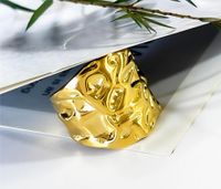 Rostfreier Stahl 18 Karat Vergoldet Ferien Klassischer Stil Überzug Einfarbig Offener Ring main image 3