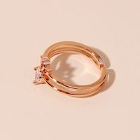 Wholesale Elegant Princess Heart Shape Crown Carrot Copper Plating Inlay Rose Gold Plated Zircon Open Rings main image 4