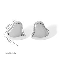304 Stainless Steel 18K Gold Plated Cute Simple Style Polishing Heart Shape Rings Earrings sku image 2