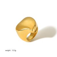 304 Stainless Steel 18K Gold Plated Cute Simple Style Polishing Heart Shape Rings Earrings sku image 3