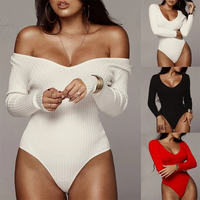 Women's Bodysuits Long Sleeve Bodysuits Sexy Solid Color main image 1