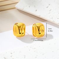 1 Pair IG Style Fairy Style French Style Geometric Solid Color Copper 18K Gold Plated Ear Studs main image 2