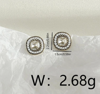 1 Pieza Estilo Moderno Estilo Simple Estilo De Moda Cuadrado Embutido Cobre Diamantes De Imitación Chapados en oro de 18k main image 2