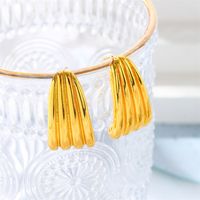 1 Pair IG Style French Style Geometric Copper 18K Gold Plated Drop Earrings main image 1