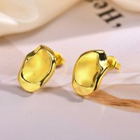 1 Pair IG Style Geometric Copper Alloy 18K Gold Plated Ear Studs main image 4