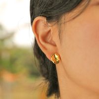1 Pair IG Style Geometric Copper Alloy 18K Gold Plated Ear Studs main image 6