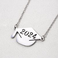 304 Stainless Steel Preppy Style Classic Style Hollow Out Doctoral Cap Pendant Necklace main image 5